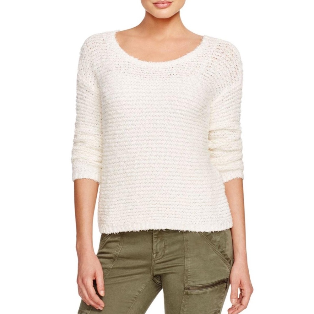 Joie Anais Crewneck Textured Open-Knit Sweater